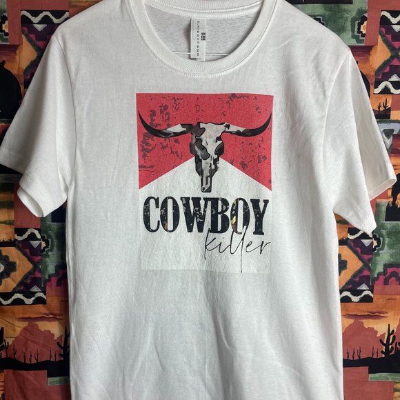 Cowboy Killer Country Western Cowboy Cowgirl Graphic Tee T-Shirt - Picture 1 of 1